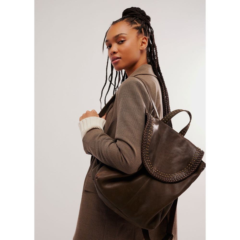 Free People Brown Portia Leather Backpack Bag